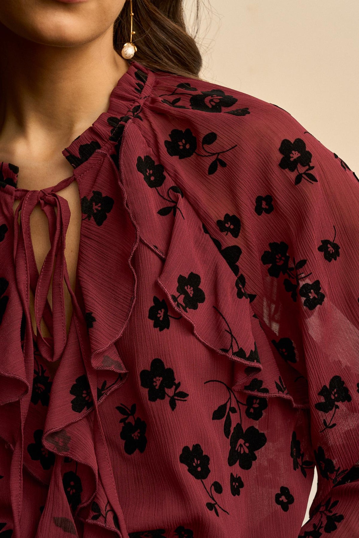 Elvira Floral Ruffle Blouse