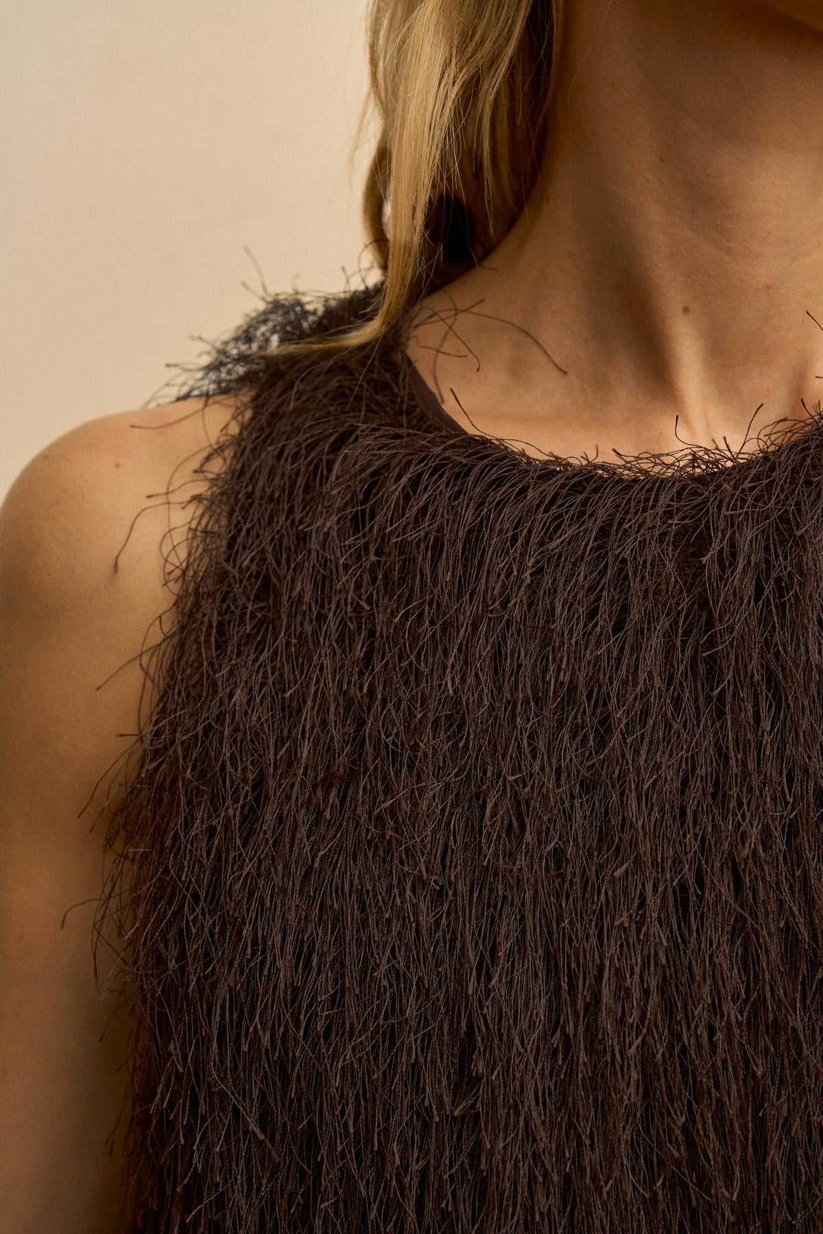 Haut texturé à franges Éveline