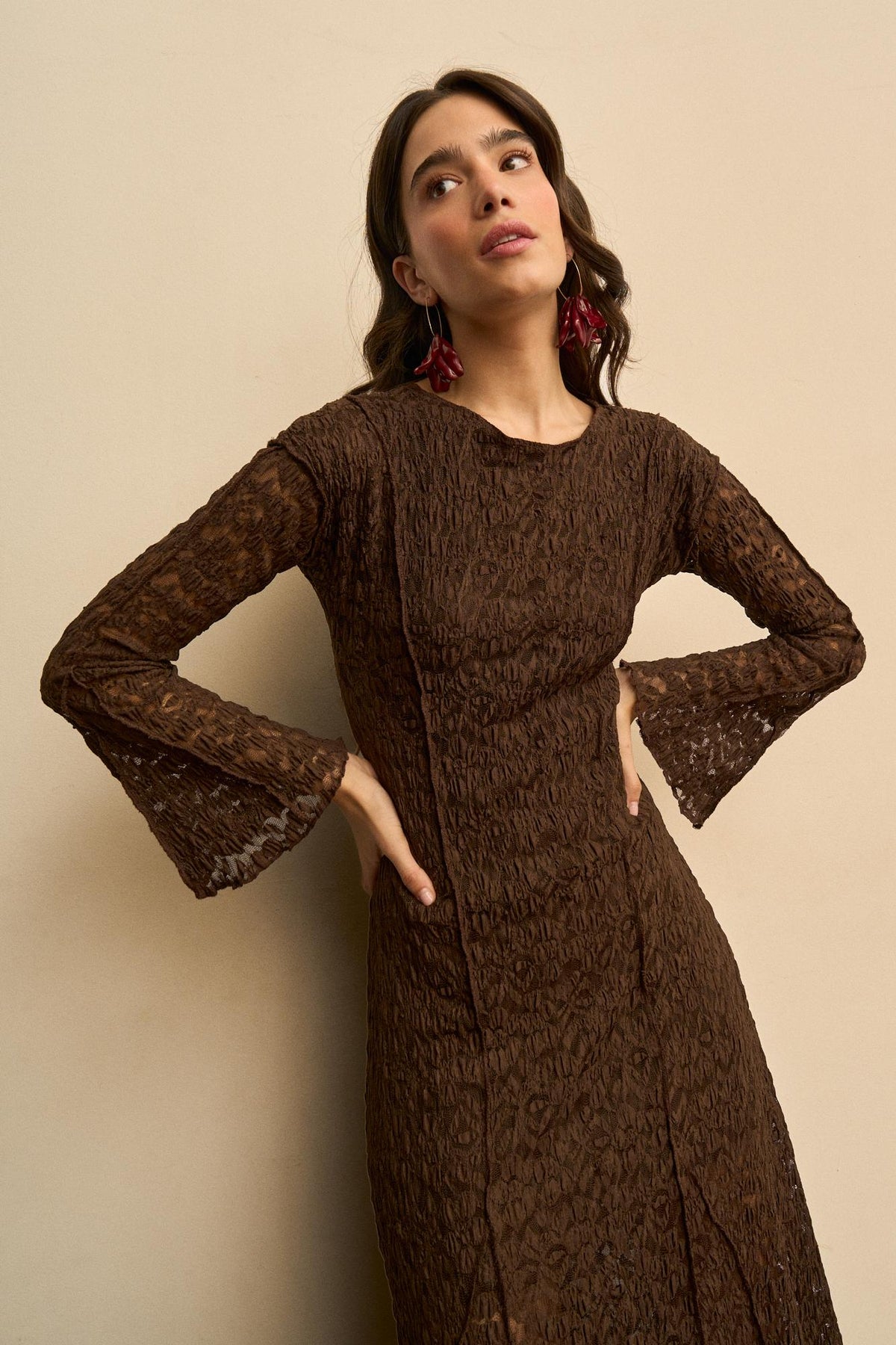 Éloïse Floral Lace Midi Dress