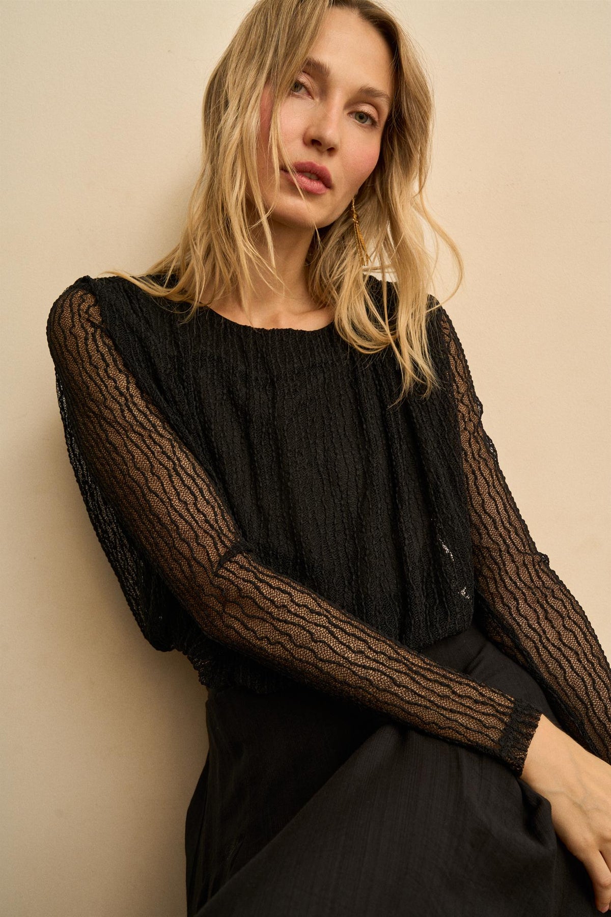 Blusa Encaje Plisado Ysoria