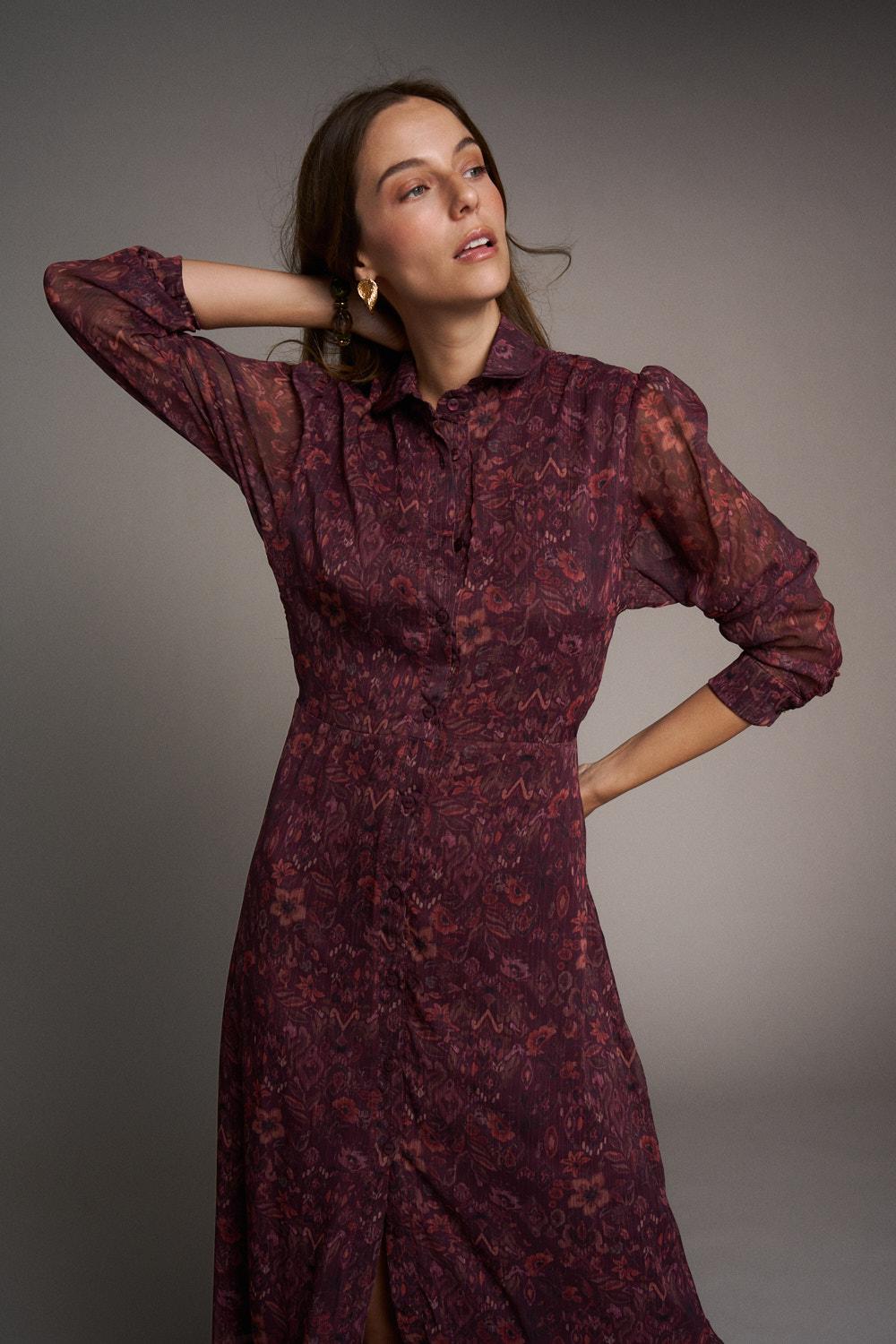 Vestido Berenjena Ombeline