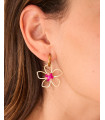 Boucles d’oreilles fleurs roses
