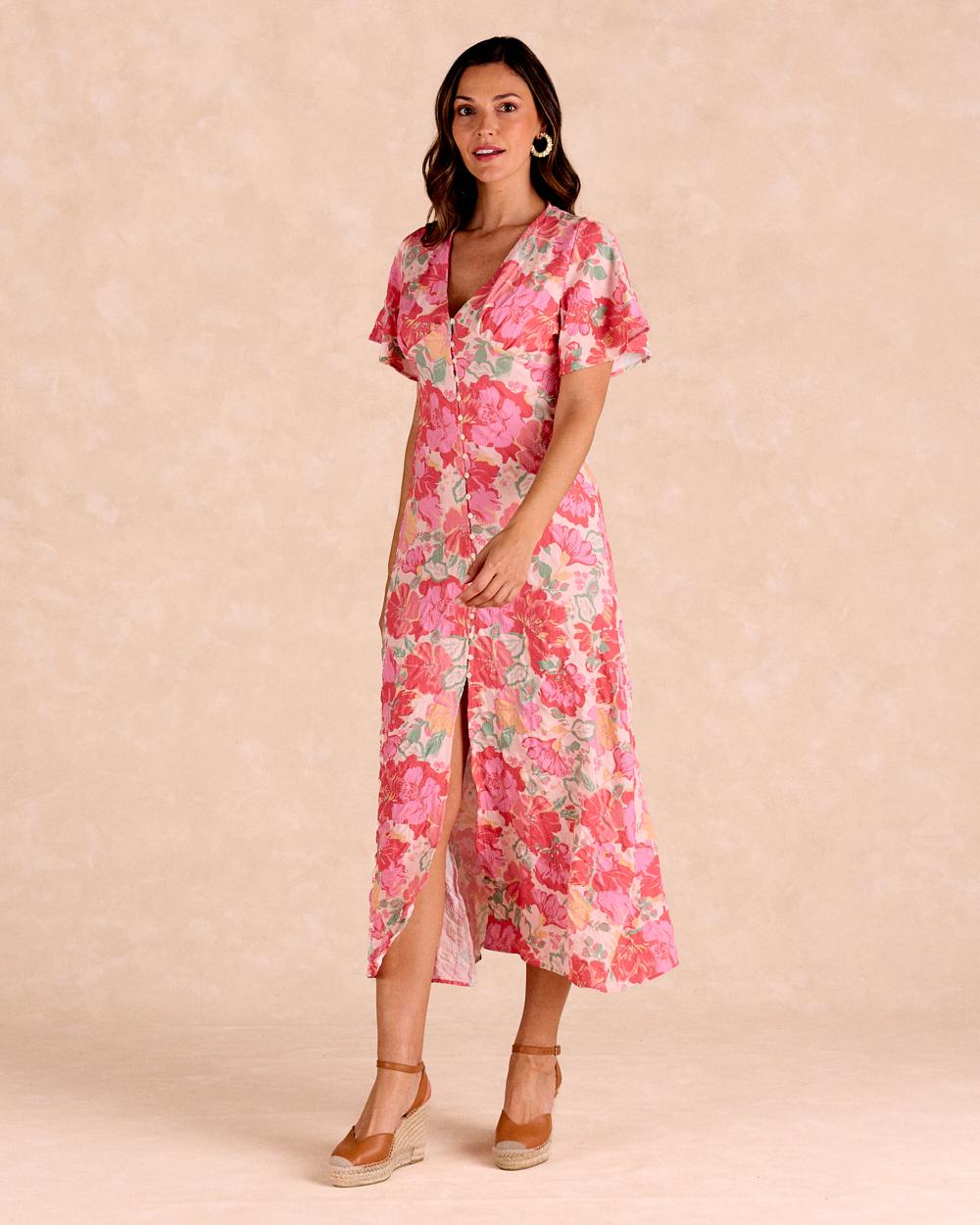 Vestido Largo Flores Barina