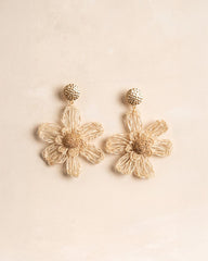 Boucles d'oreilles fleur Rafia Ninel