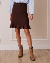 Knit Skirt with Ruffle Valen