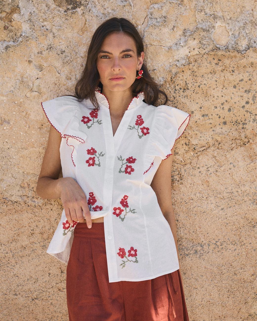 Chemise à manches évasées Flaria