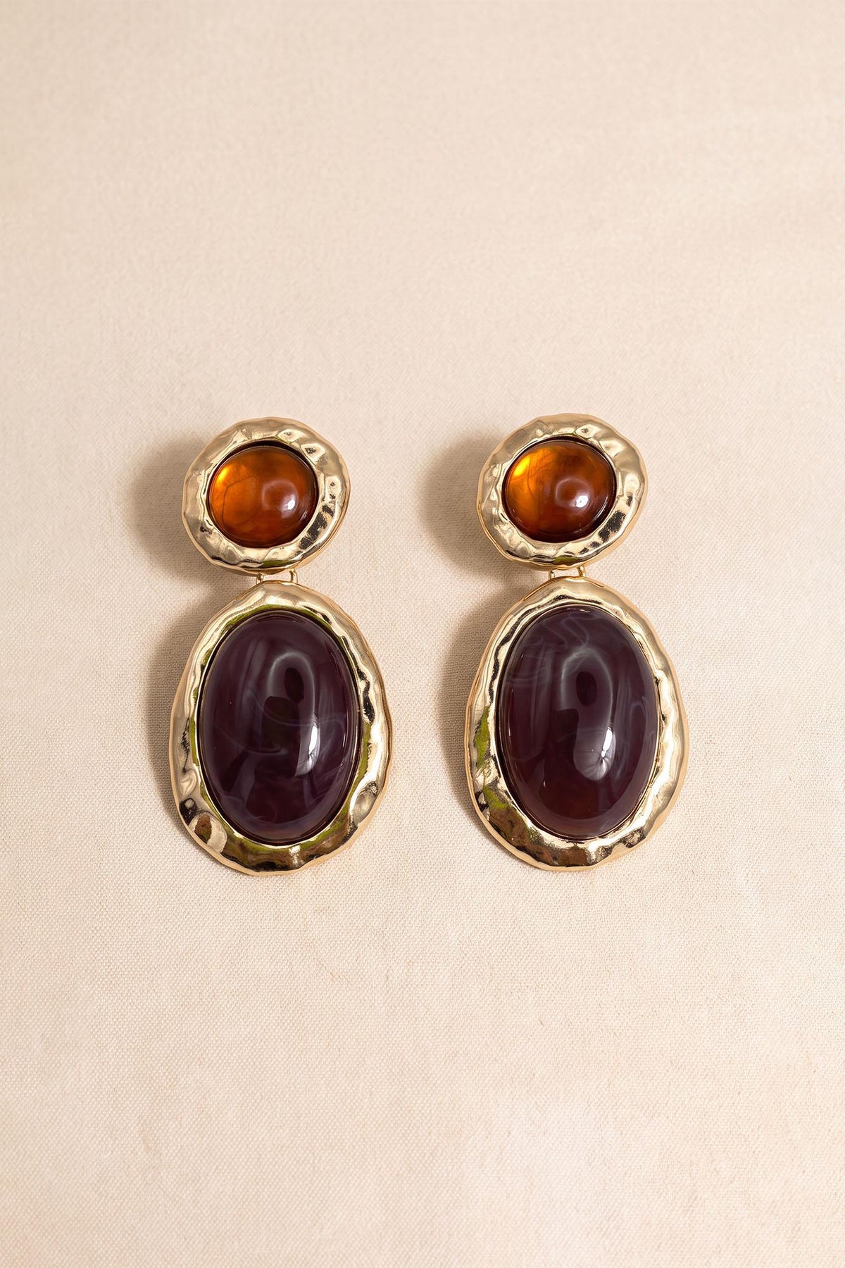 Oval Stone Earrings Isadora