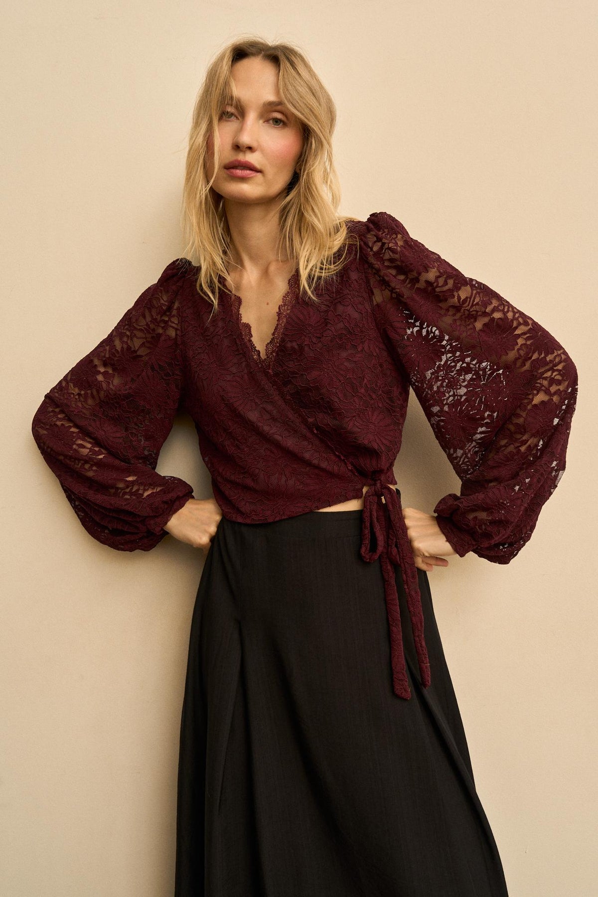 Alizée Lace Wrap Top
