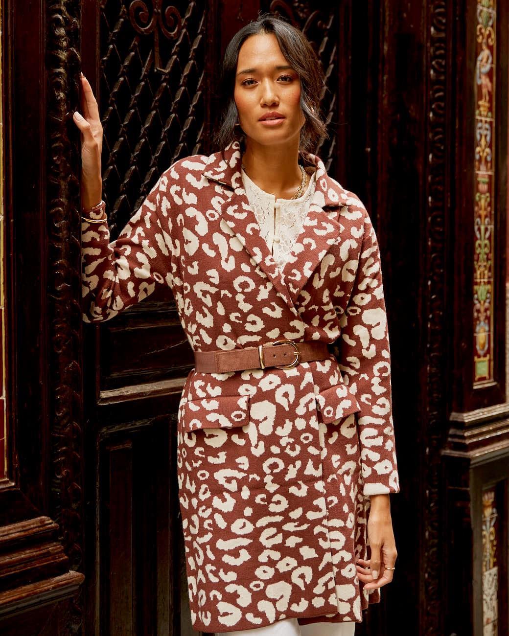 Manteau Imprimé Animal Nere