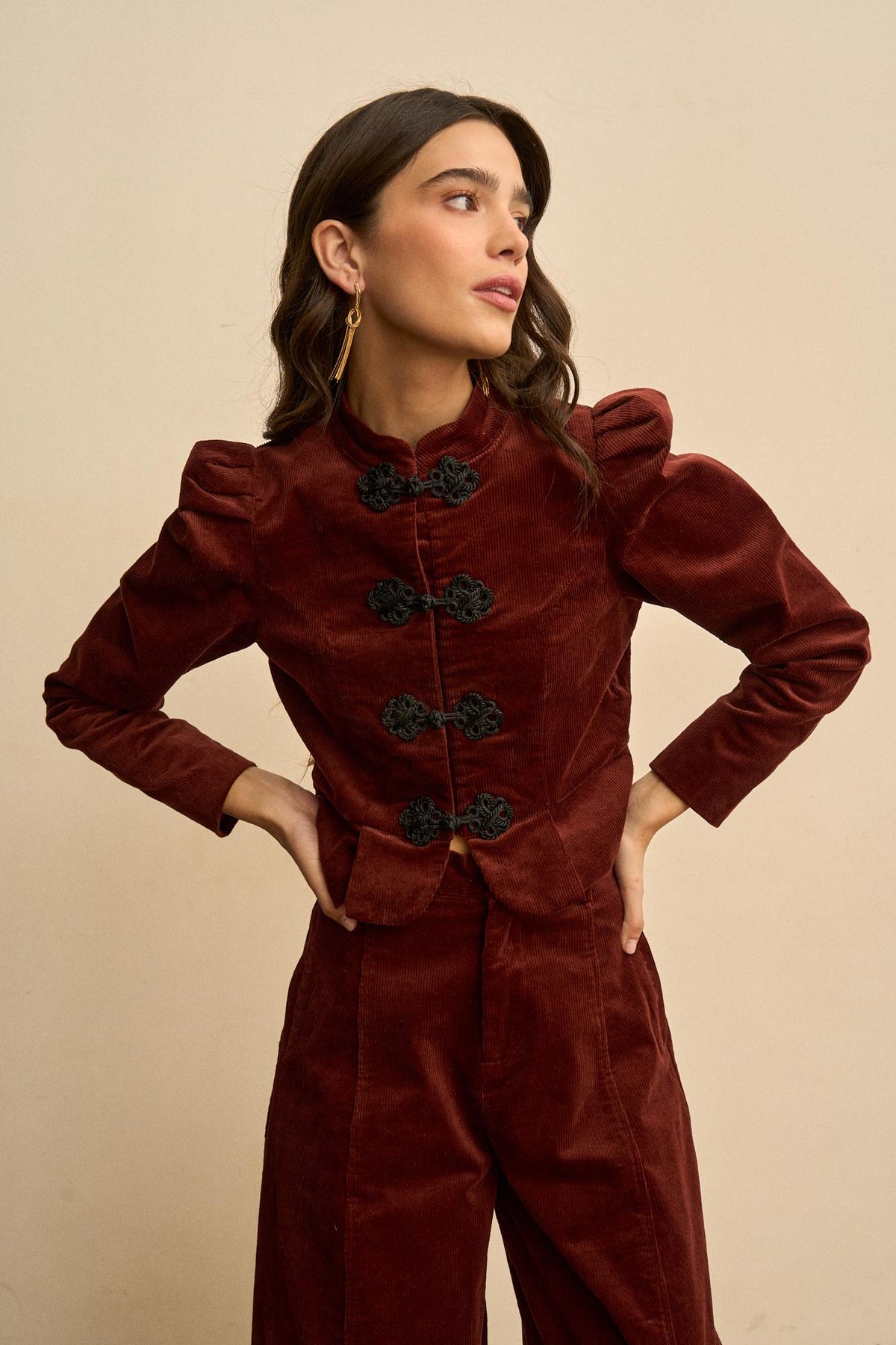 Isoline Embroidered Corduroy Jacket