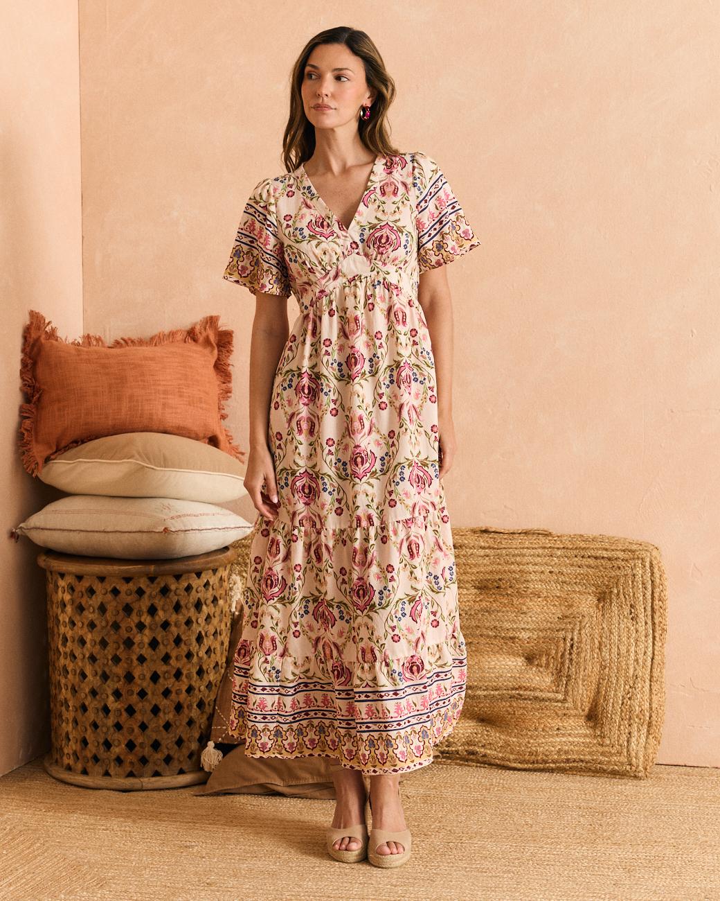 Robe à col en V Tania
