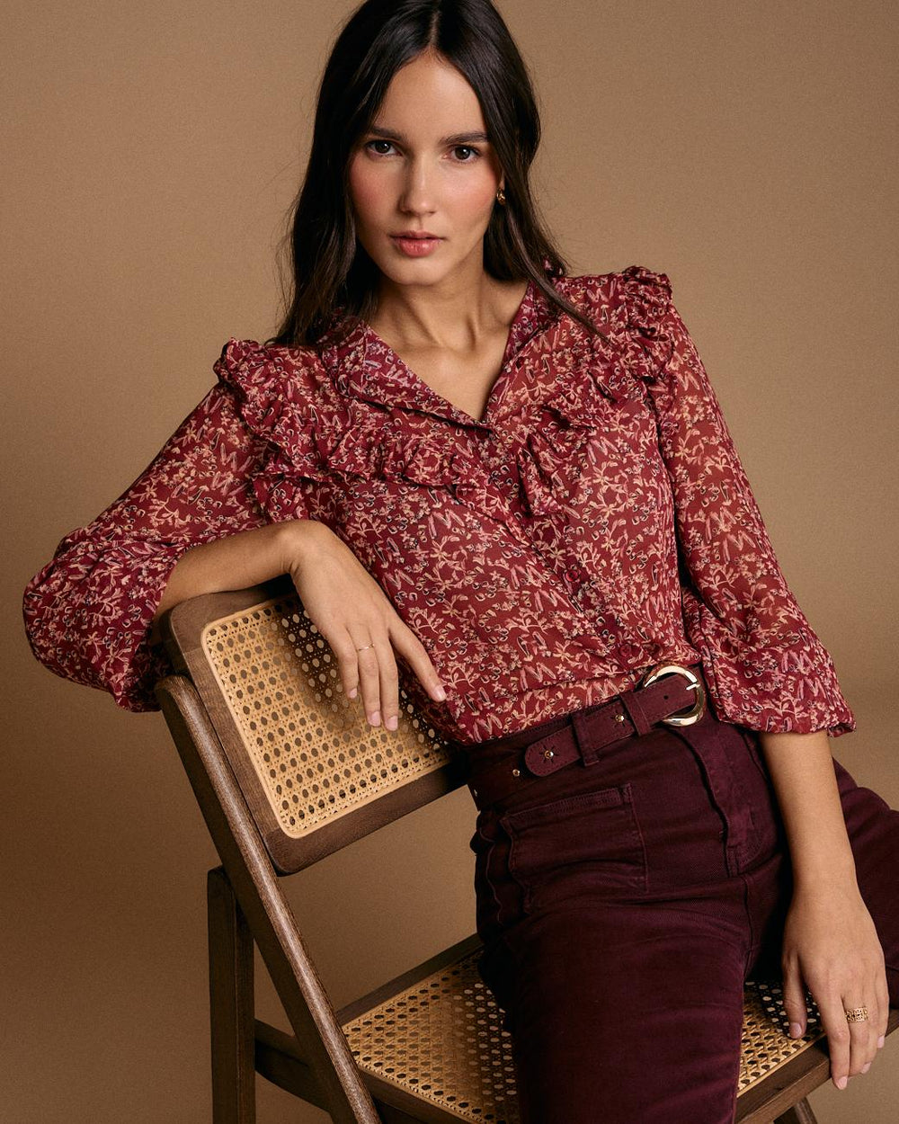 Lidia Print Ruffle Shirt