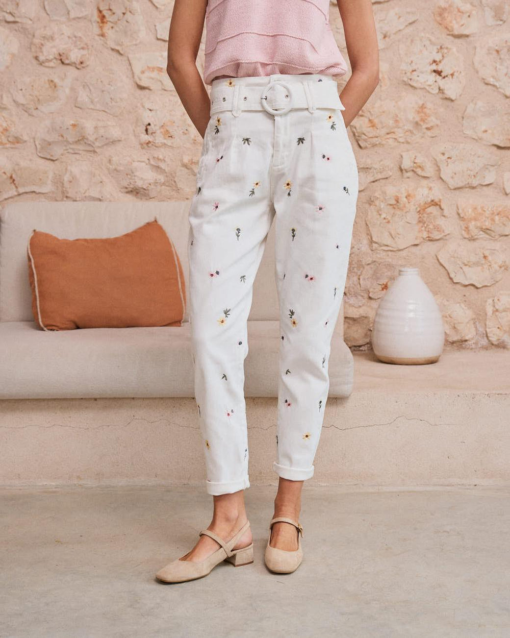 Pantalón Vaquero Flores Zenia