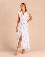 Daira Long Polka Dot Dress