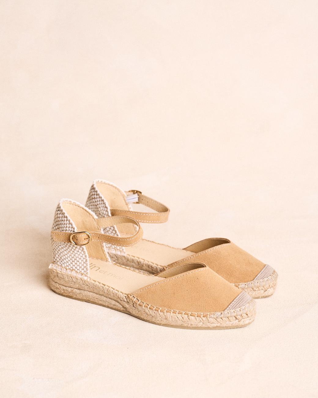 Espadrille en cuir velours Gracy