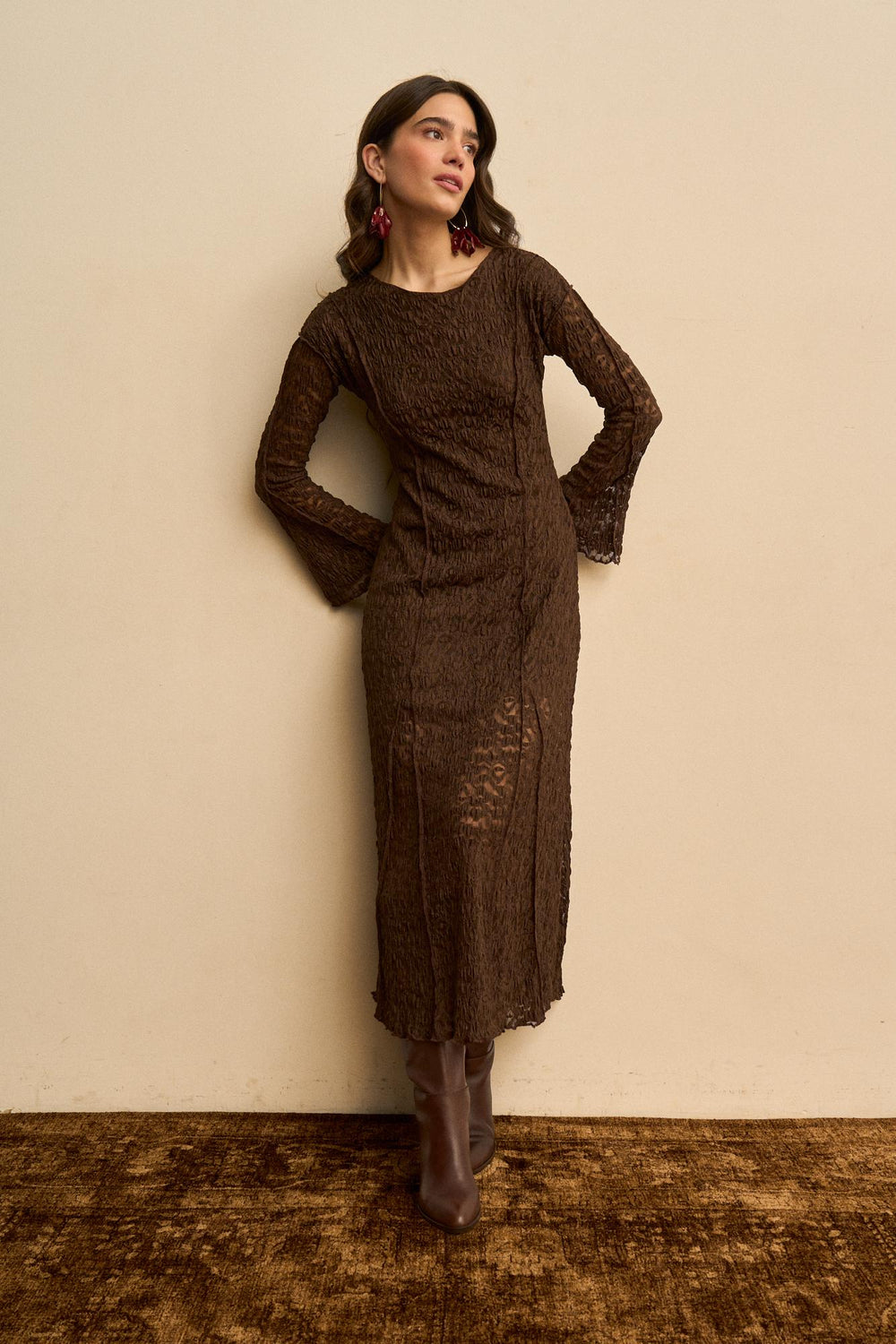 Éloïse Floral Lace Midi Dress