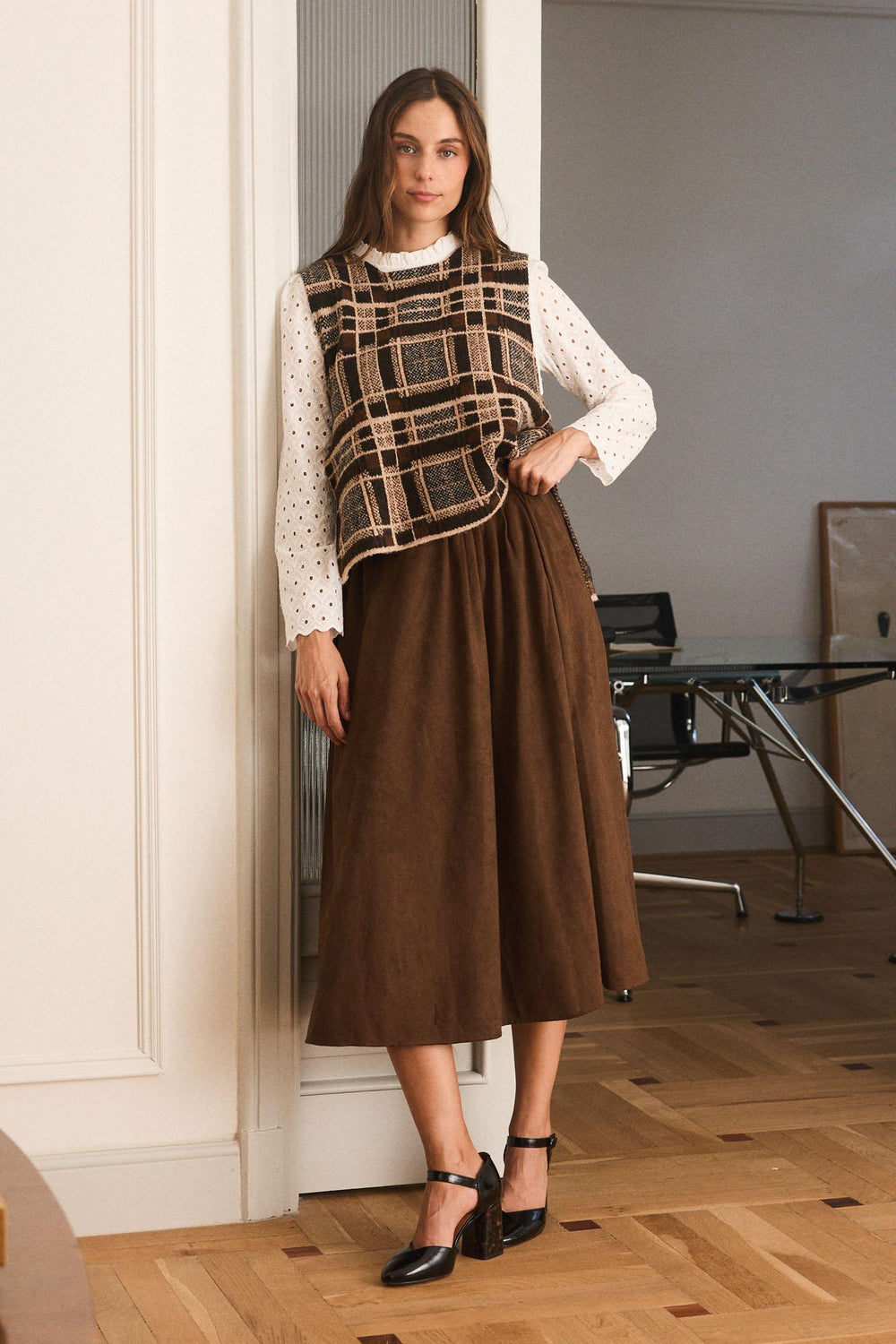 Aiko Check print Vest