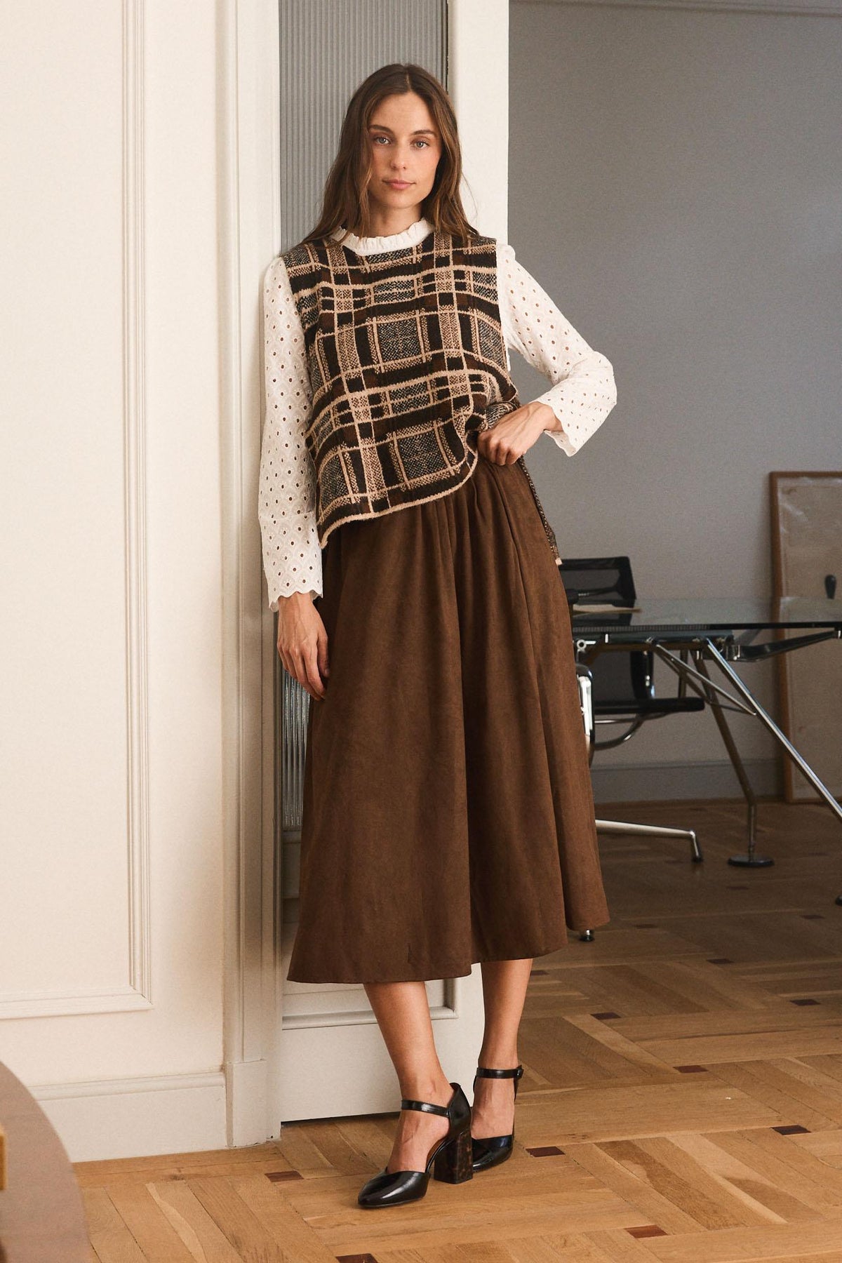 Aiko Check print Vest