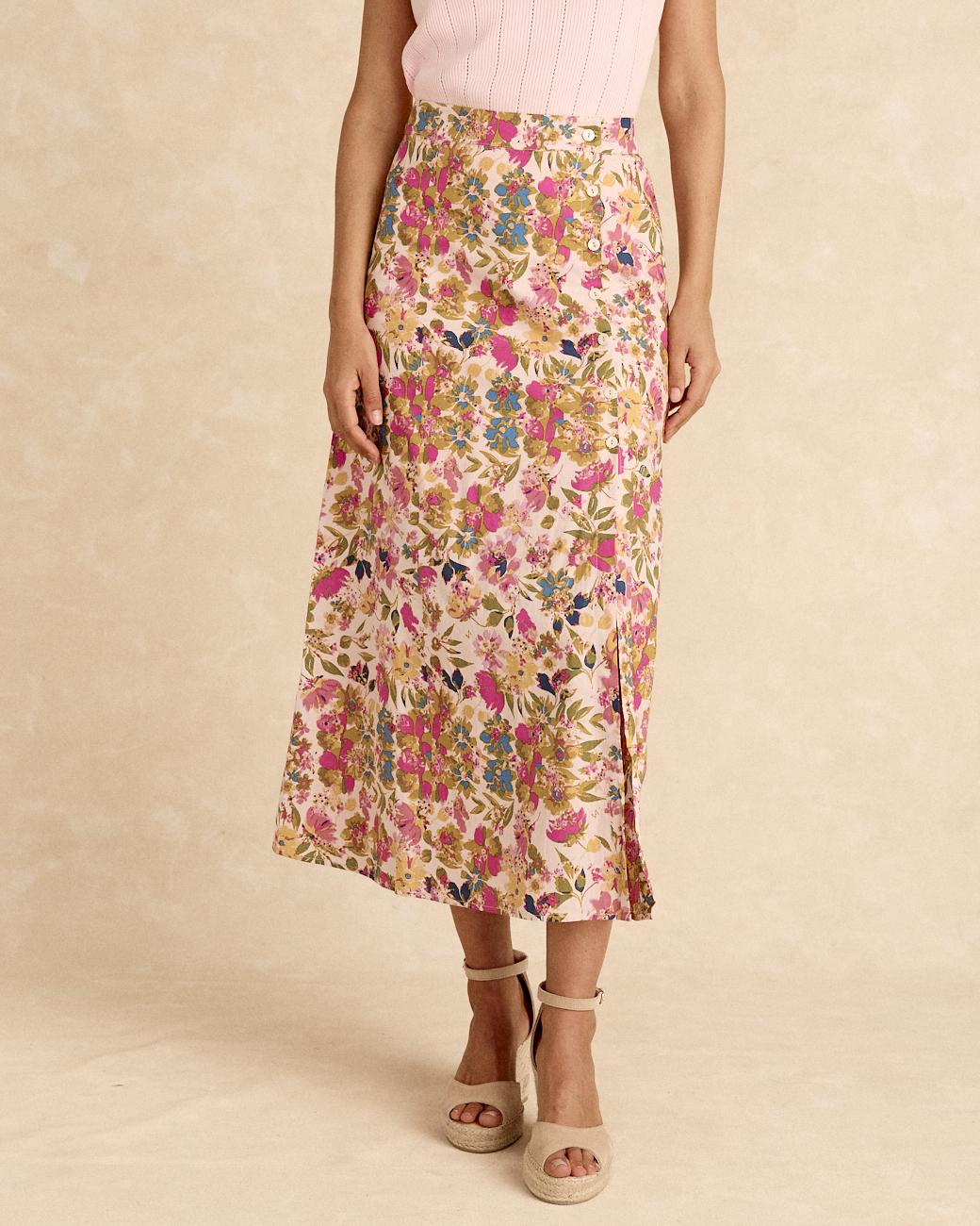 Falda Midi Flores Electra