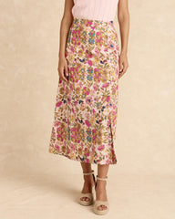 Falda Midi Flores Electra