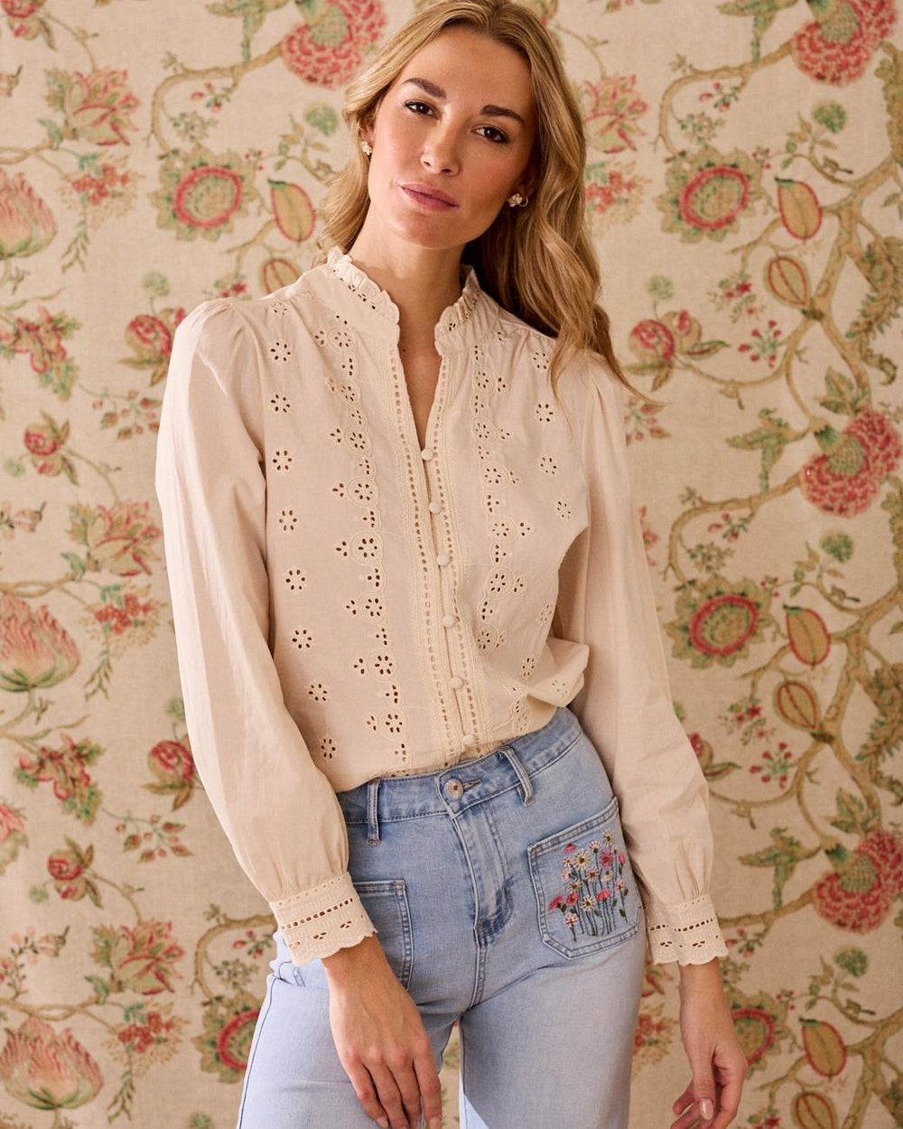 María Eyelet Shirt