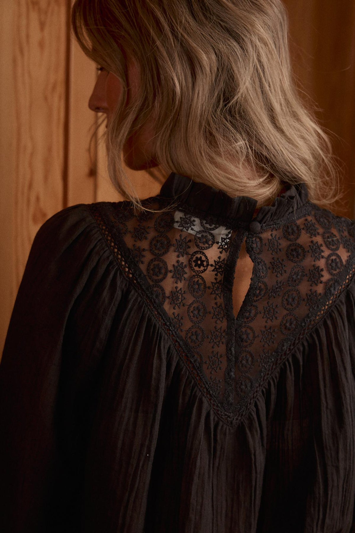 Paola Lace Neckline Blouse