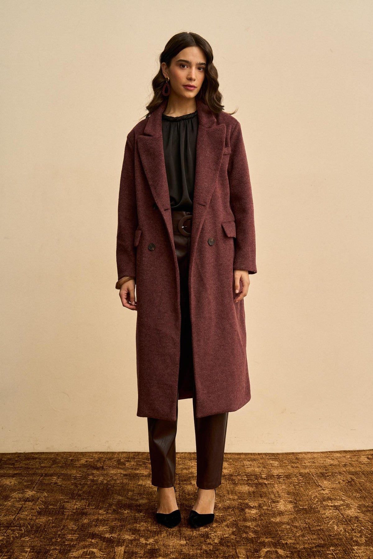 Eulalie Wool-Blend Wrap Coat