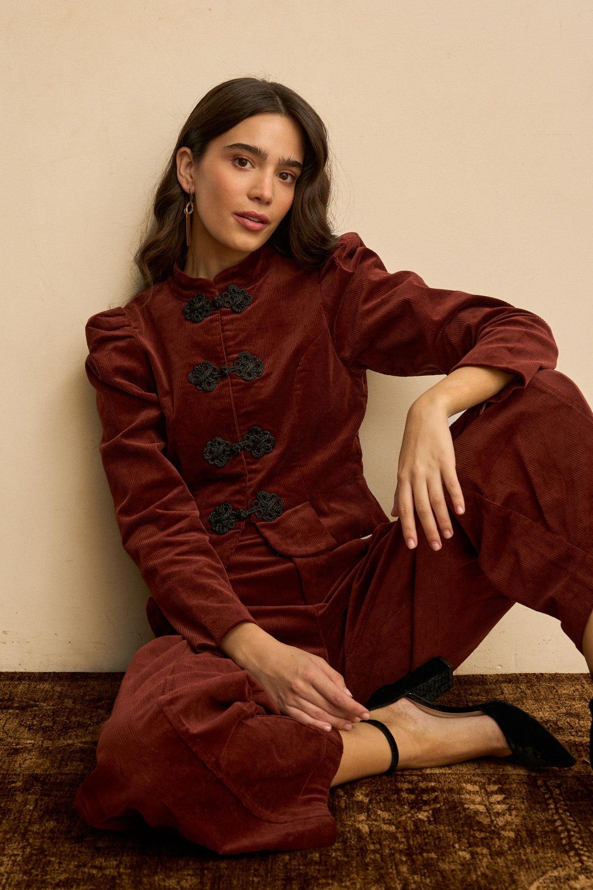 Isoline Embroidered Corduroy Jacket