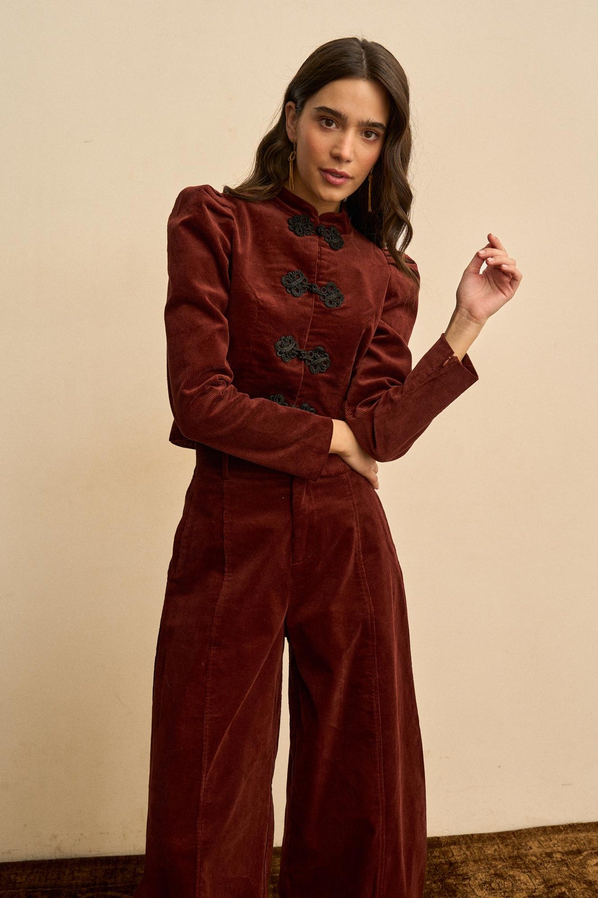 Isoline Embroidered Corduroy Jacket