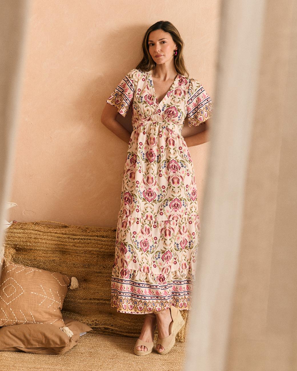 Robe à col en V Tania