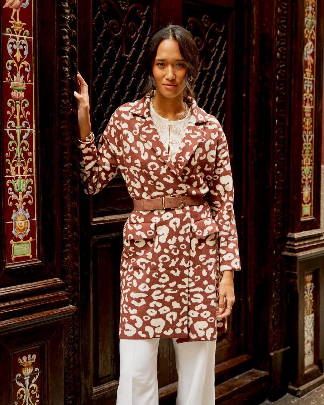 Abrigo Animal Print Nere