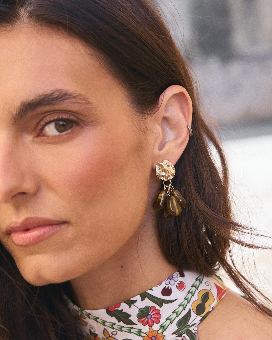 Boucle d'Oreille Boules Vertes