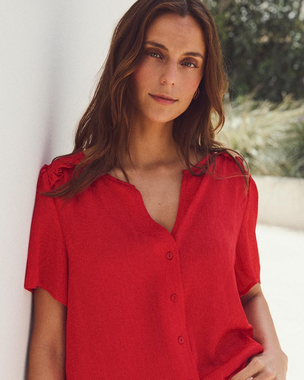 Blouse rouge Carmina