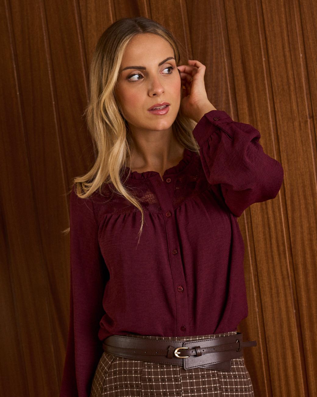 Ruby Lace Flowers Shirt