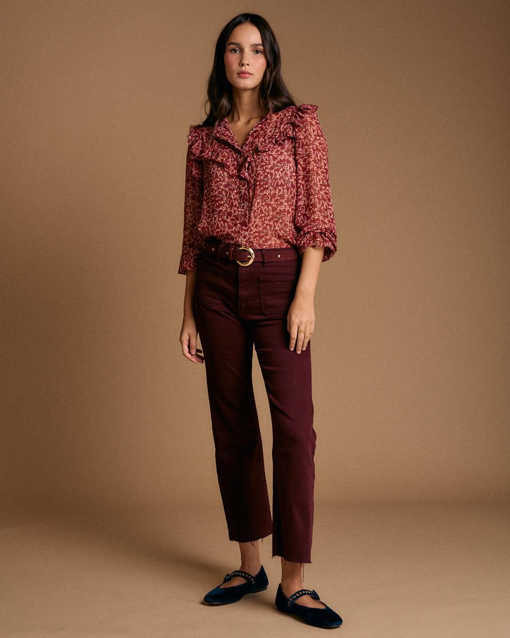 Camisa Volantes Estampado Lidia