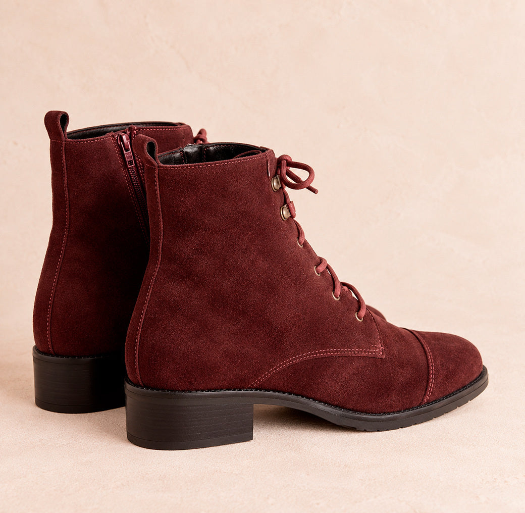 Alisa Leather Lace-Up Ankle Boot