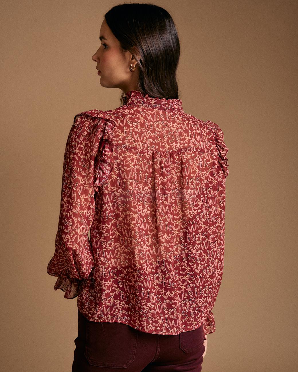 Camisa Volantes Estampado Lidia