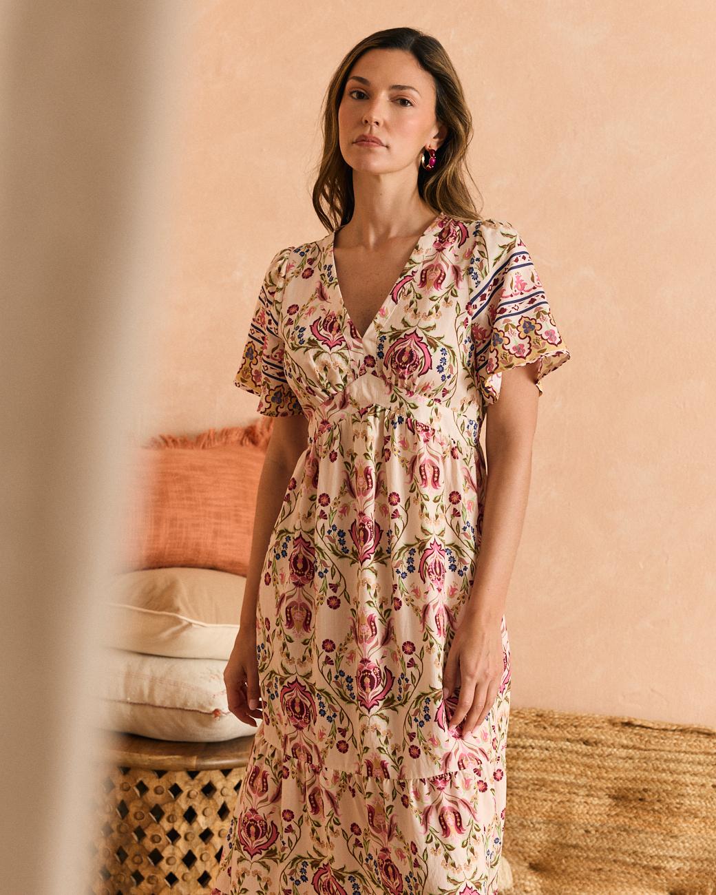 Robe à col en V Tania