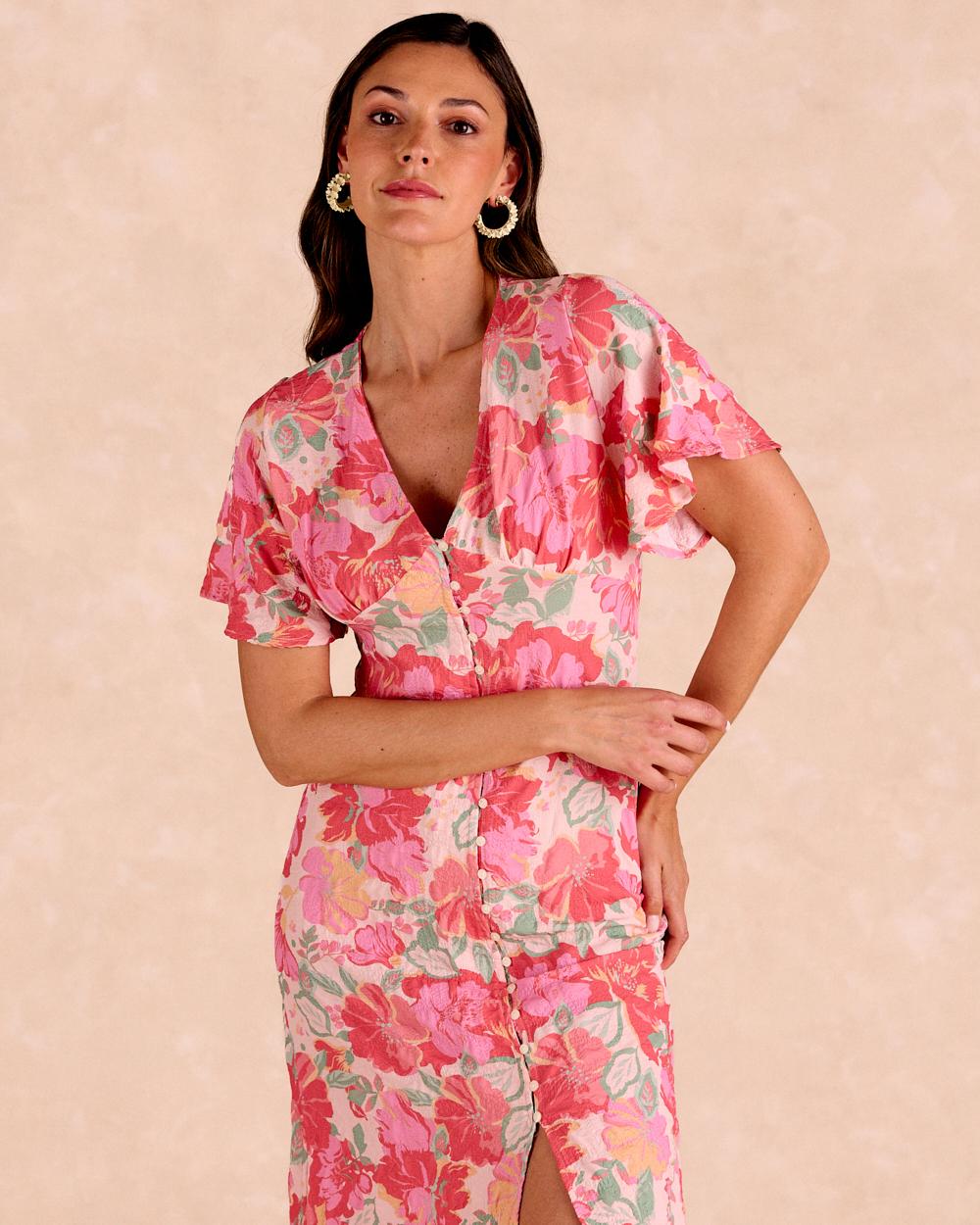Robe longue à fleurs Barina