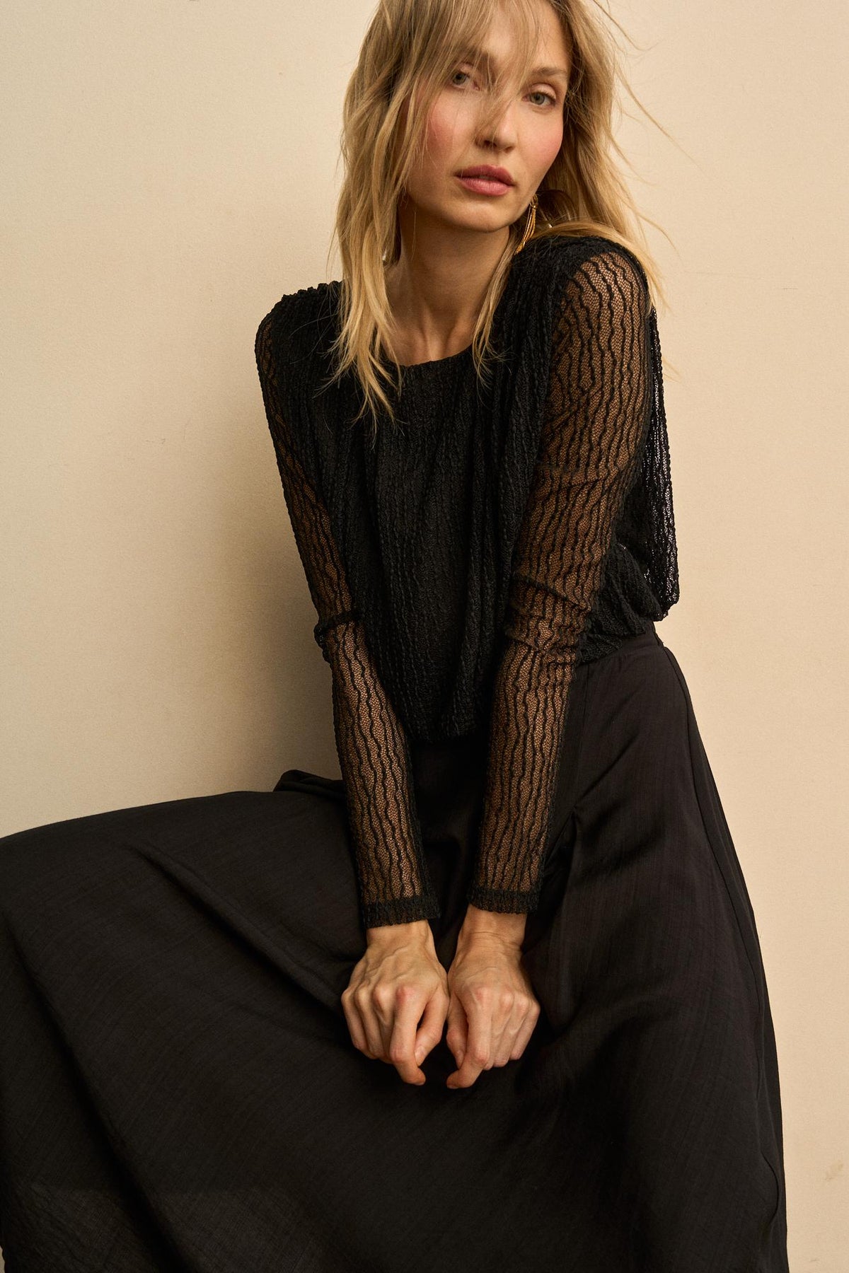 Blusa Encaje Plisado Ysoria