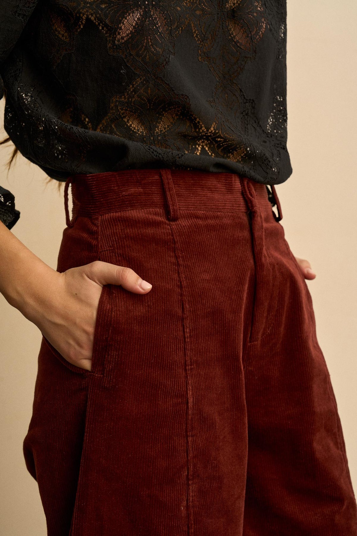 Pantalón Pinzas Pana Eliora
