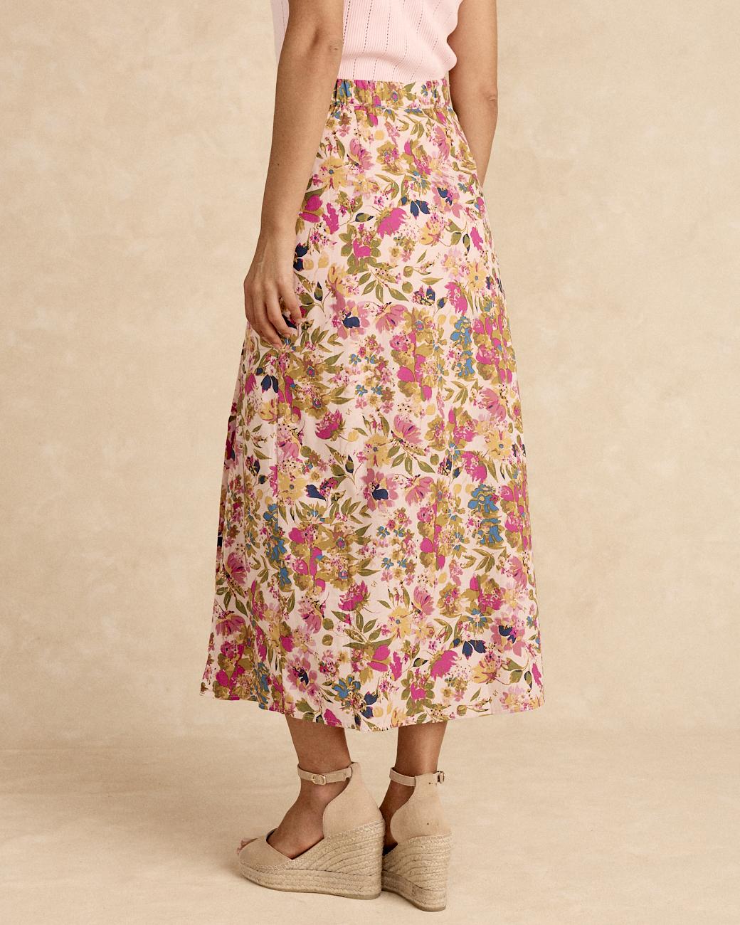 Falda Midi Flores Electra