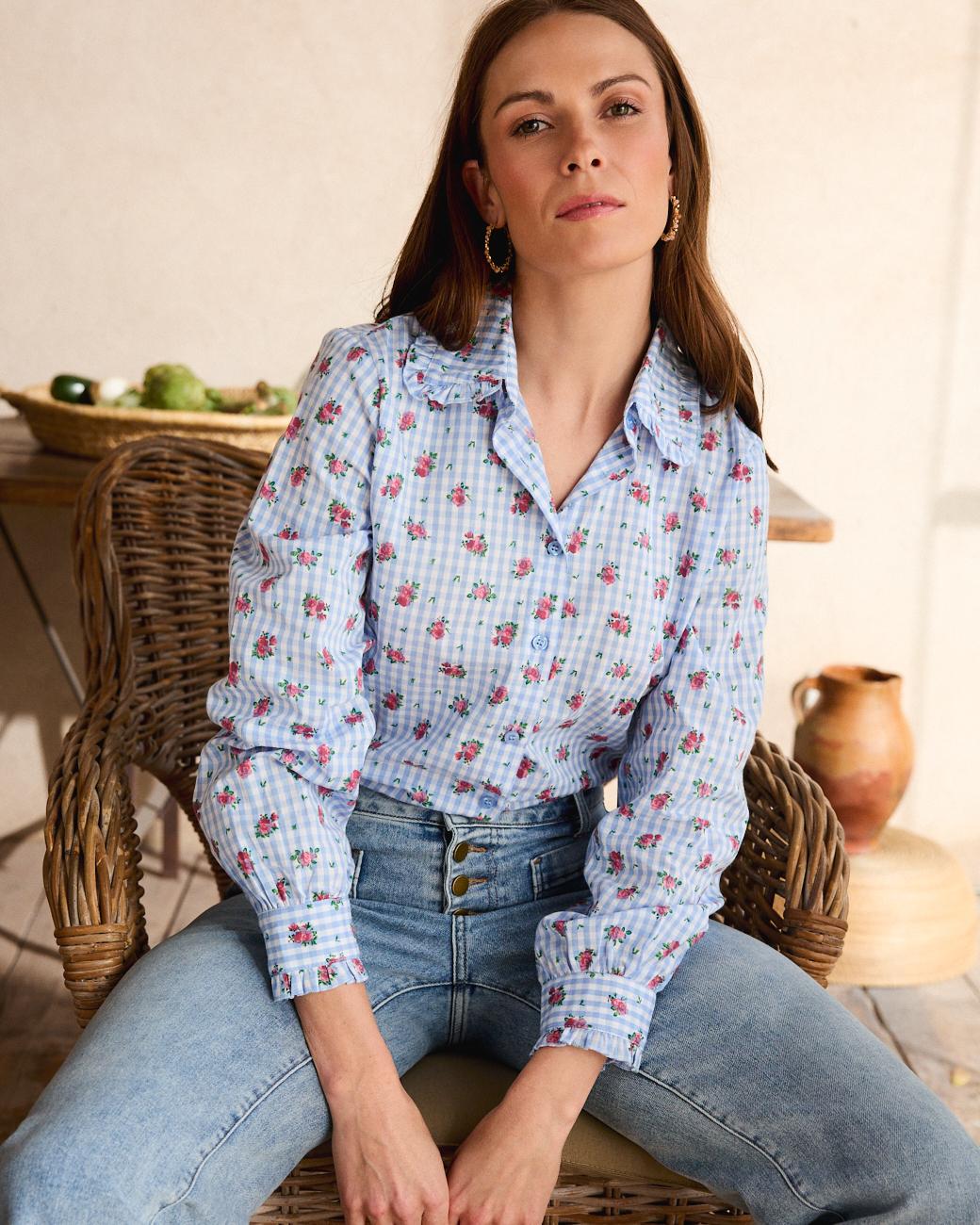 Camisa Vichy Rosas