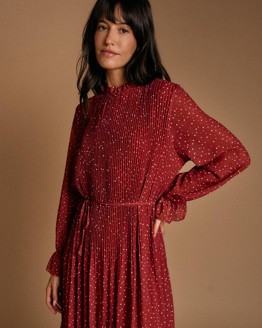 Vestido Lunares Granate