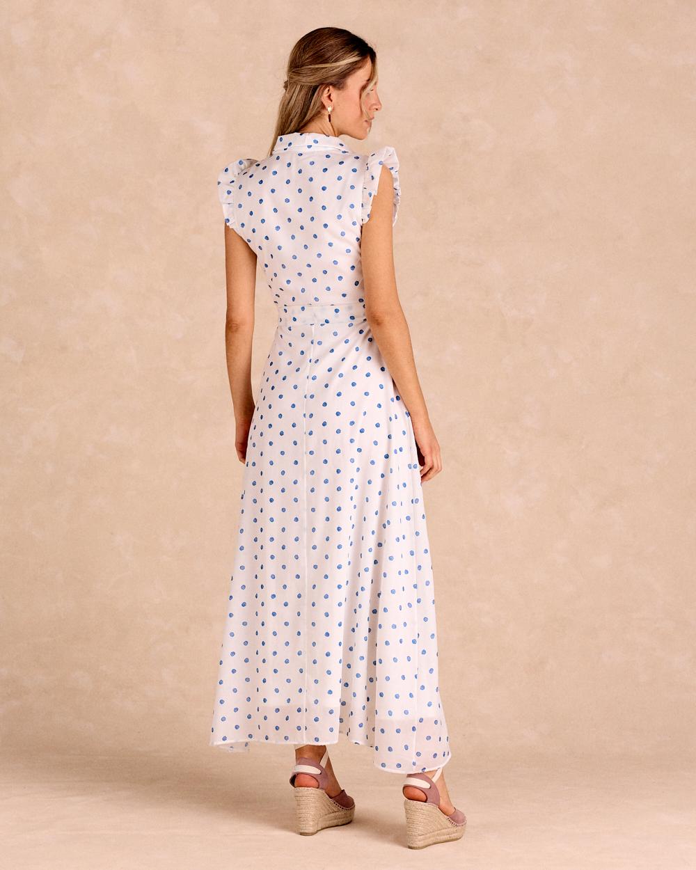 Daira Long Polka Dot Dress