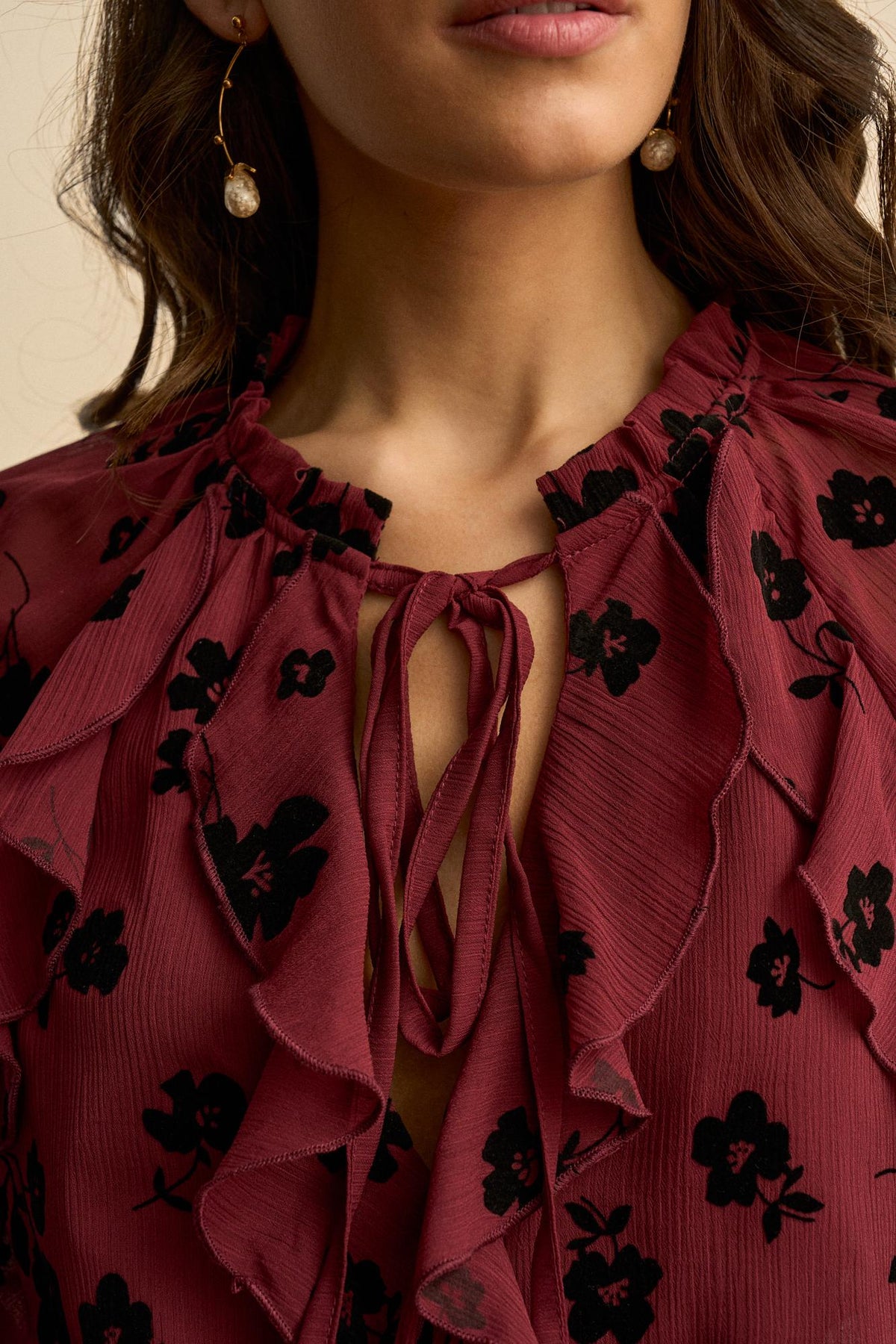 Elvira Floral Ruffle Blouse