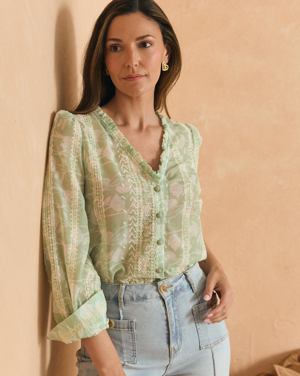 Camisa Celeste Felicia