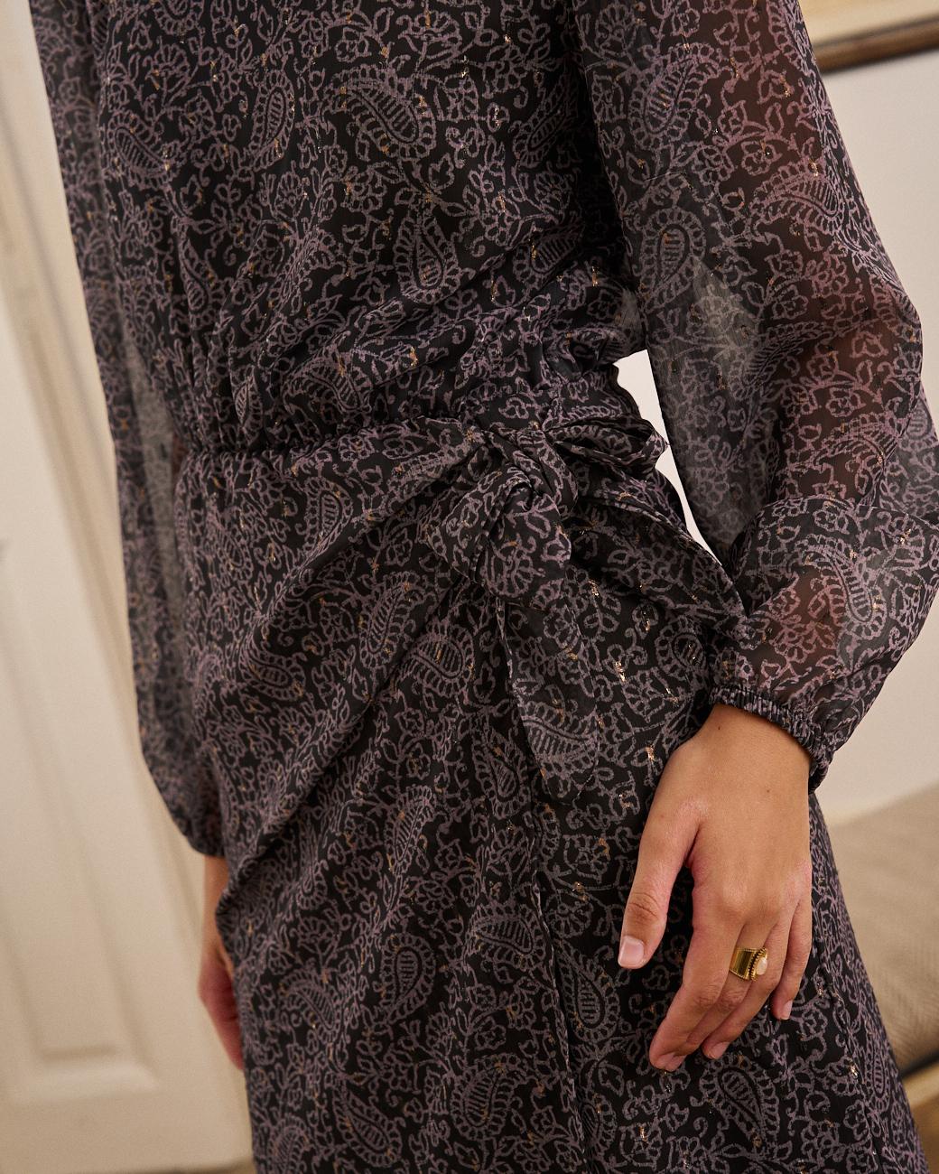 Robe noire paisley Renata