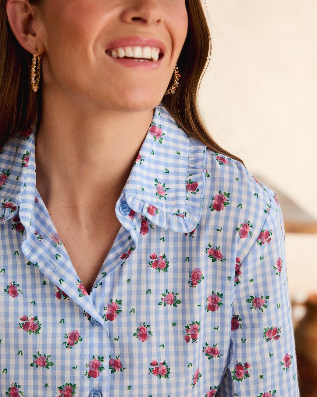 Camisa Vichy Rosas