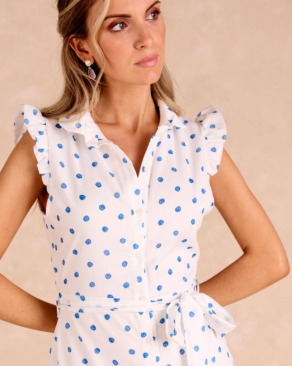 Daira Long Polka Dot Dress